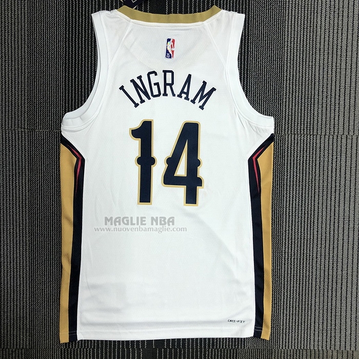 Maglia
 Brandon Ingram NO 14 New Orleans Pelicans Association Bianco
